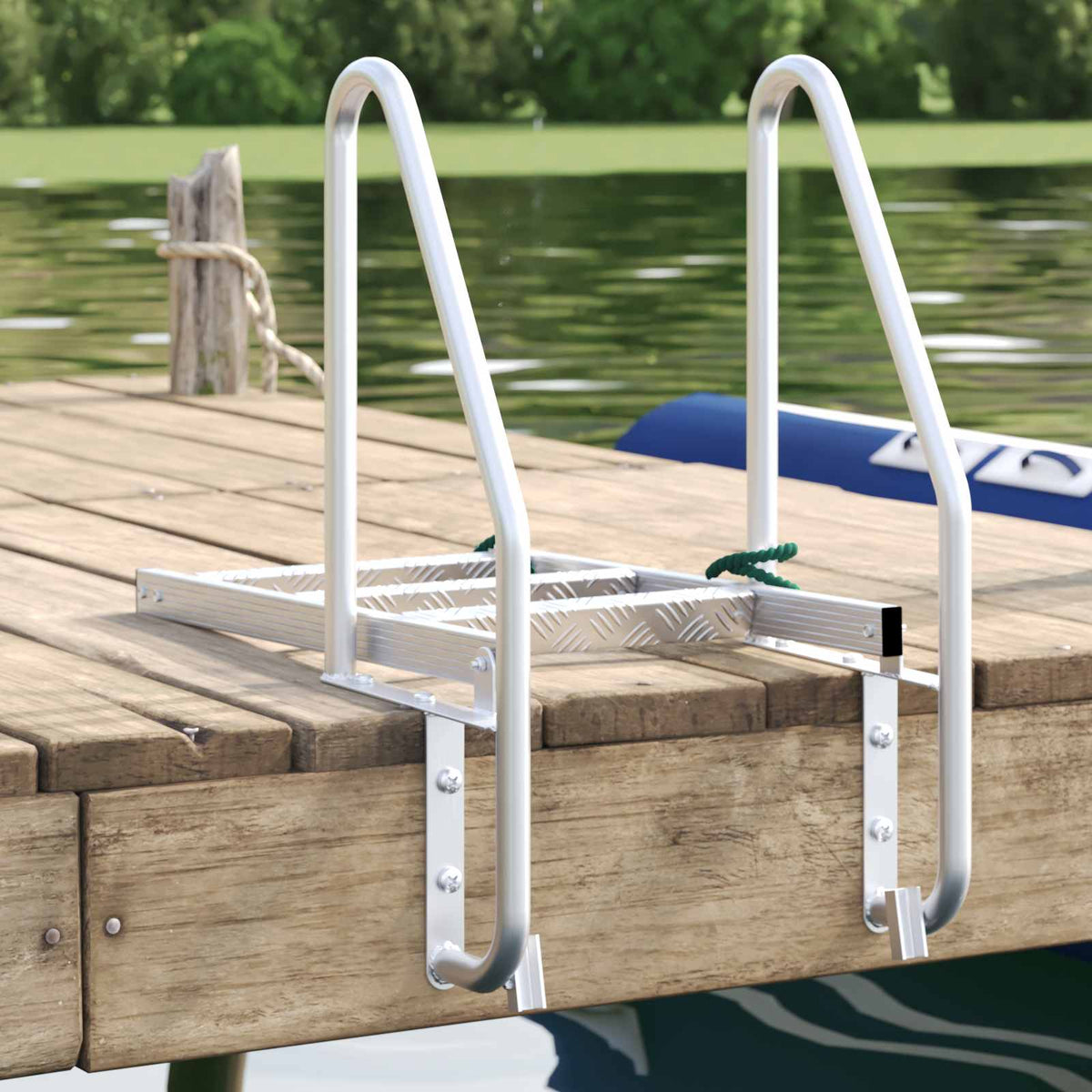 vidaXL Dock ladder Anders Zilver 58 x 77 x 144 cm Aluminium