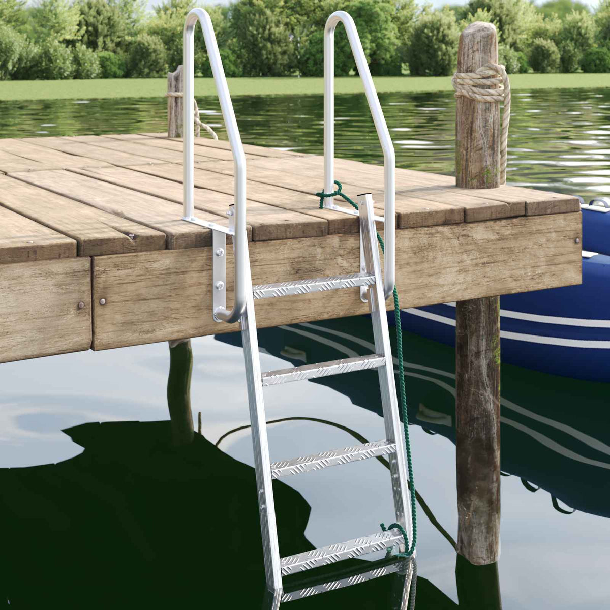 vidaXL Dock ladder Anders Zilver 58 x 77 x 144 cm Aluminium