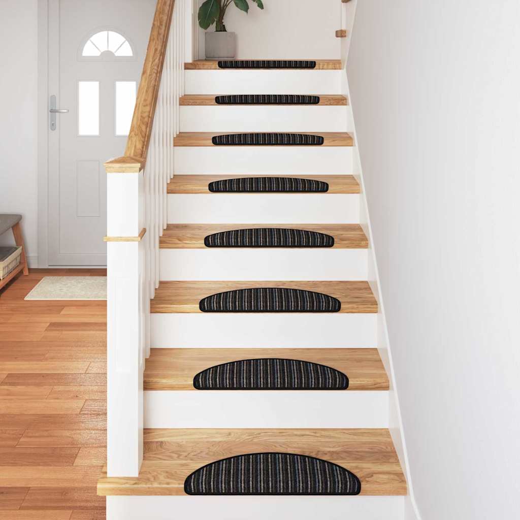 vidaXL Zelfklevende Trapmatten 15 pcs Antraciet 56 x 17 x 3 cm