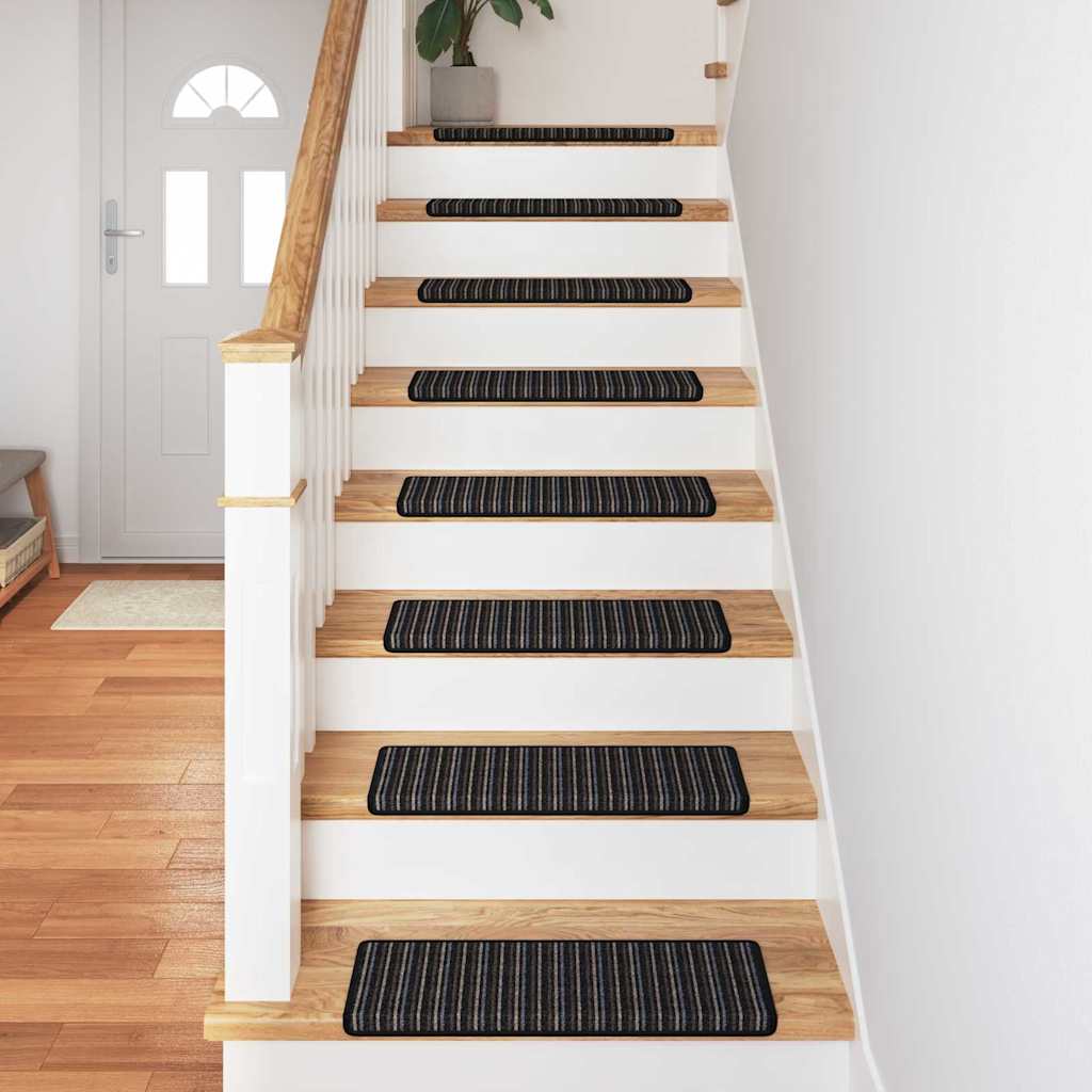 vidaXL Zelfklevende Trapmatten 15 pcs Antraciet 65 x 21 x 4 cm