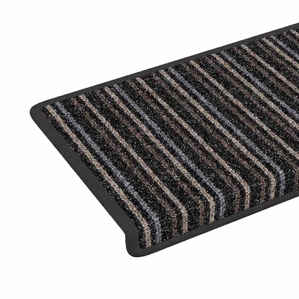 vidaXL Zelfklevende Trapmatten 15 pcs Antraciet 65 x 21 x 4 cm