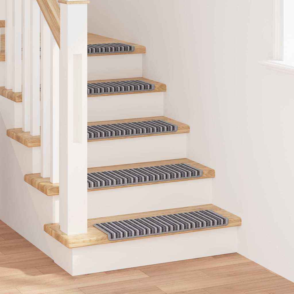 vidaXL Zelfklevende Trapmatten 15 pcs Antraciet 65 x 21 x 4 cm