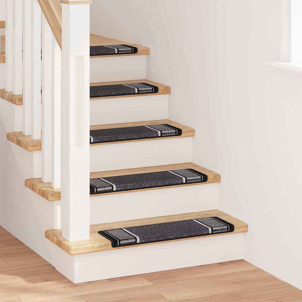 vidaXL Zelfklevende Trapmatten 15 pcs Antraciet 65 x 21 x 4 cm