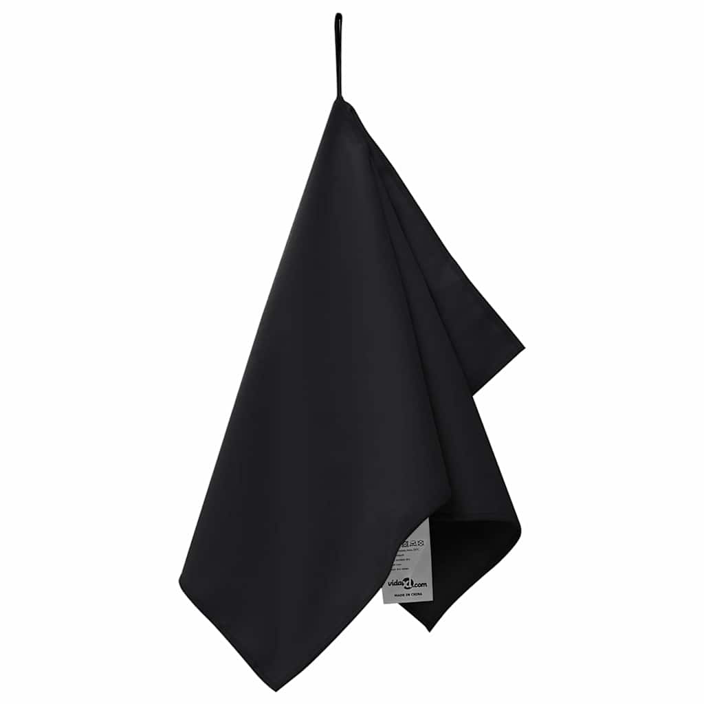 vidaXL Sporthanddoeken 2 pcs Zwart 50 x 30 cm Polyester en polyamide