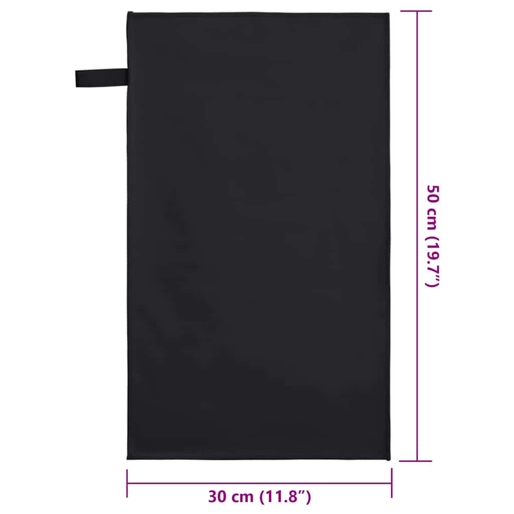 vidaXL Sporthanddoeken 2 pcs Zwart 50 x 30 cm Polyester en polyamide