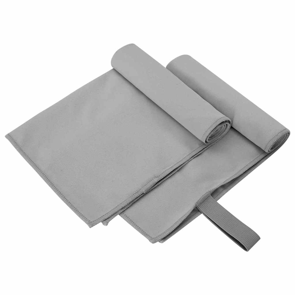 vidaXL Sporthanddoeken 2 pcs Zwart 50 x 30 cm Polyester en polyamide
