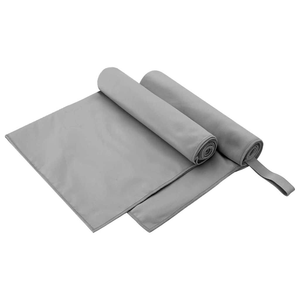 vidaXL Sporthanddoeken 2 pcs Zwart 50 x 30 cm Polyester en polyamide