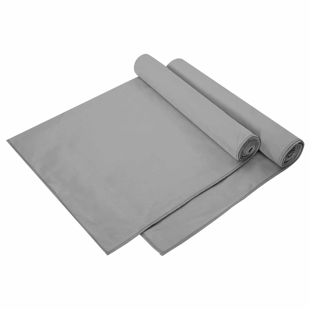 vidaXL Sporthanddoeken 2 pcs Zwart 50 x 30 cm Polyester en polyamide