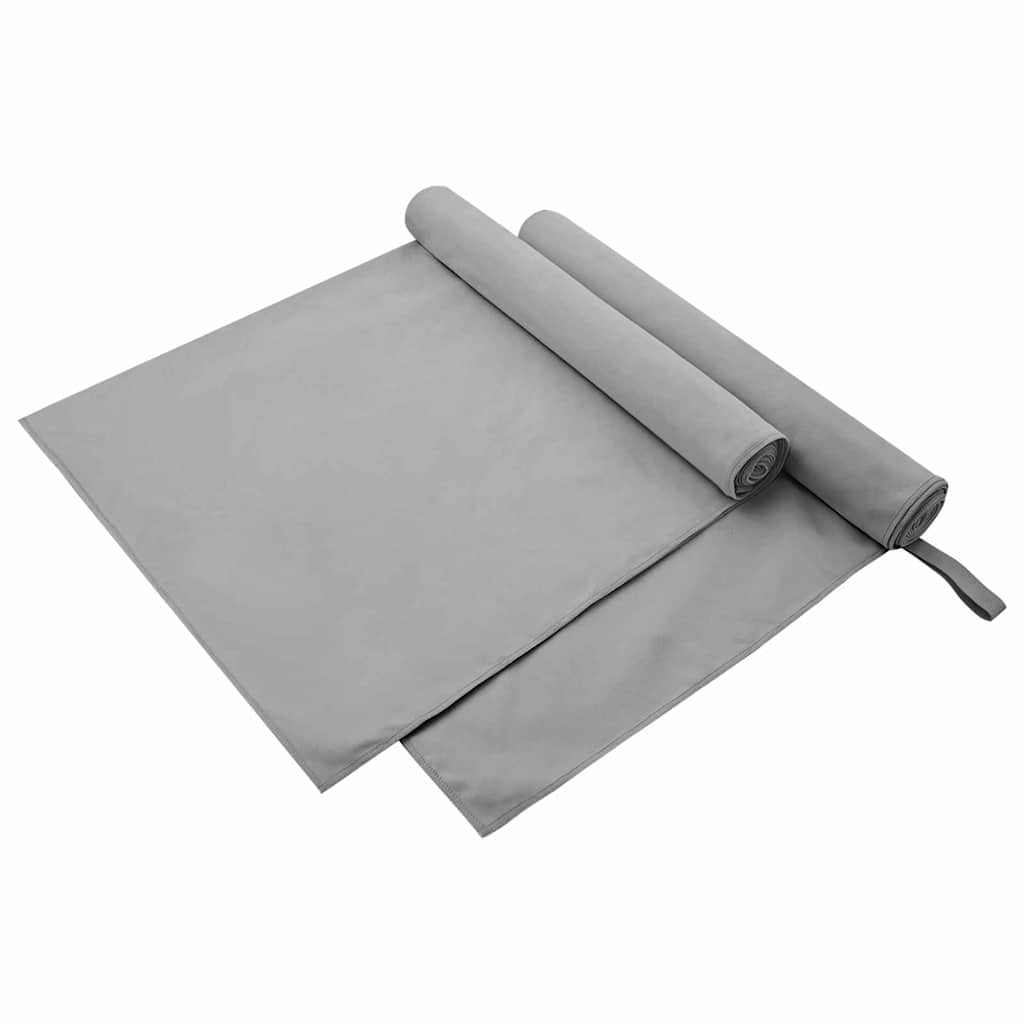 vidaXL Sporthanddoeken 2 pcs Zwart 50 x 30 cm Polyester en polyamide