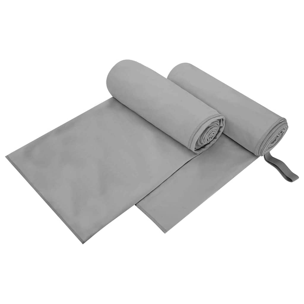 vidaXL Sporthanddoeken 2 pcs Zwart 50 x 30 cm Polyester en polyamide