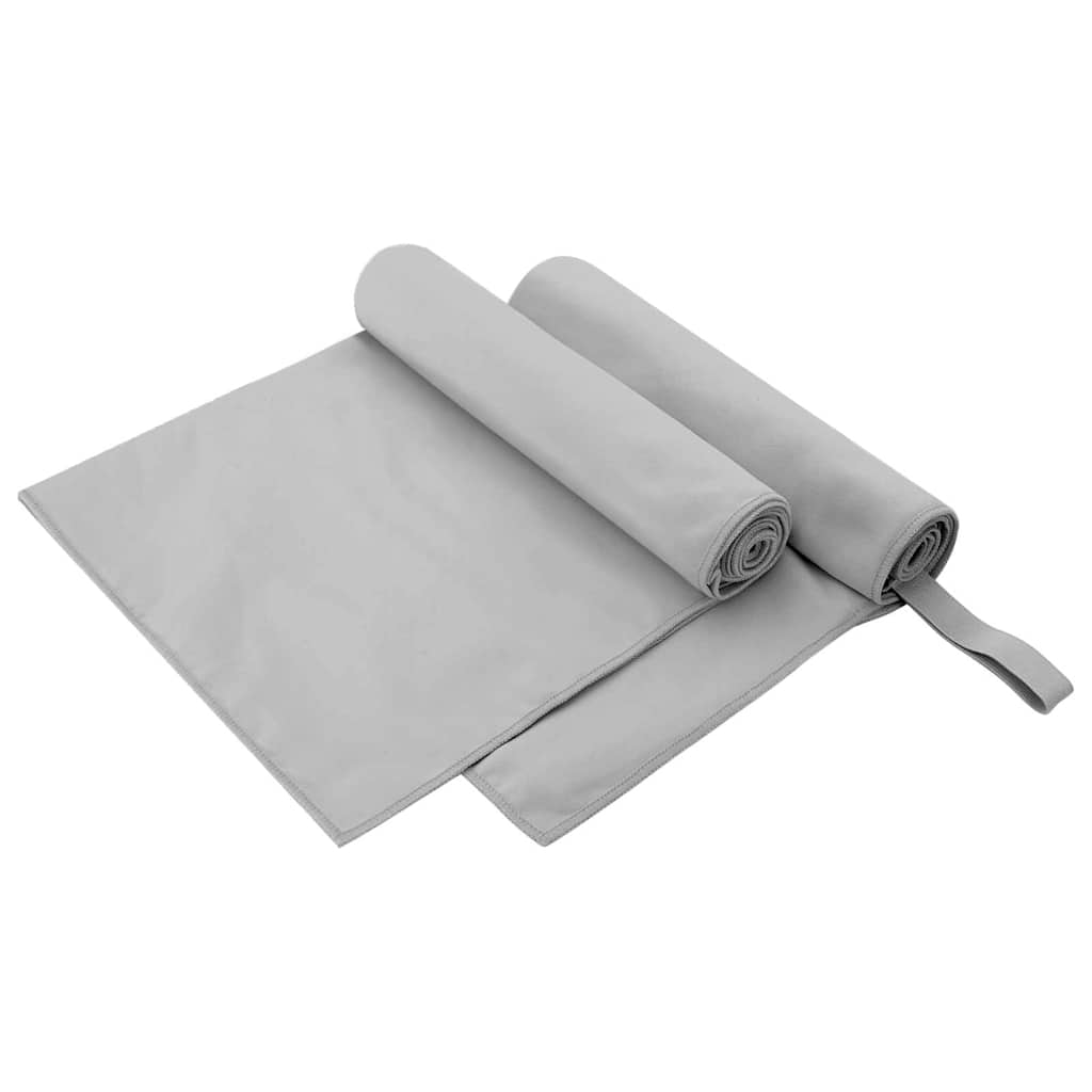 vidaXL Sporthanddoeken 2 pcs Zwart 50 x 30 cm Polyester en polyamide