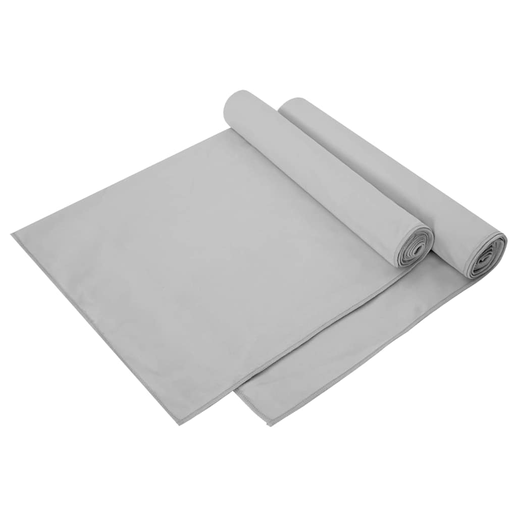 vidaXL Sporthanddoeken 2 pcs Zwart 50 x 30 cm Polyester en polyamide
