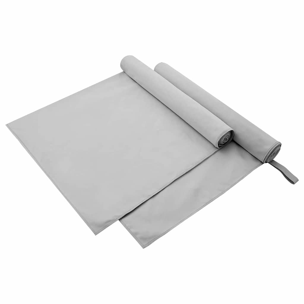 vidaXL Sporthanddoeken 2 pcs Zwart 50 x 30 cm Polyester en polyamide