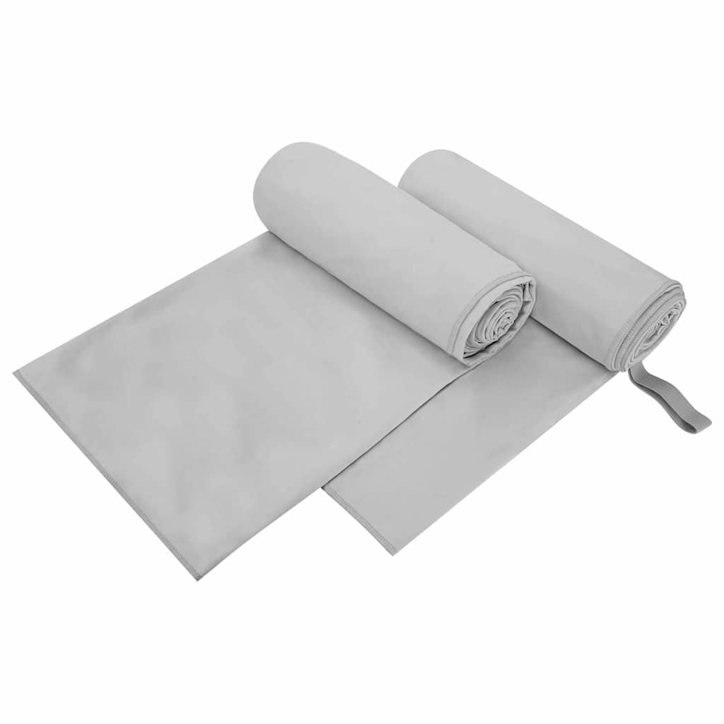 vidaXL Sporthanddoeken 2 pcs Zwart 50 x 30 cm Polyester en polyamide