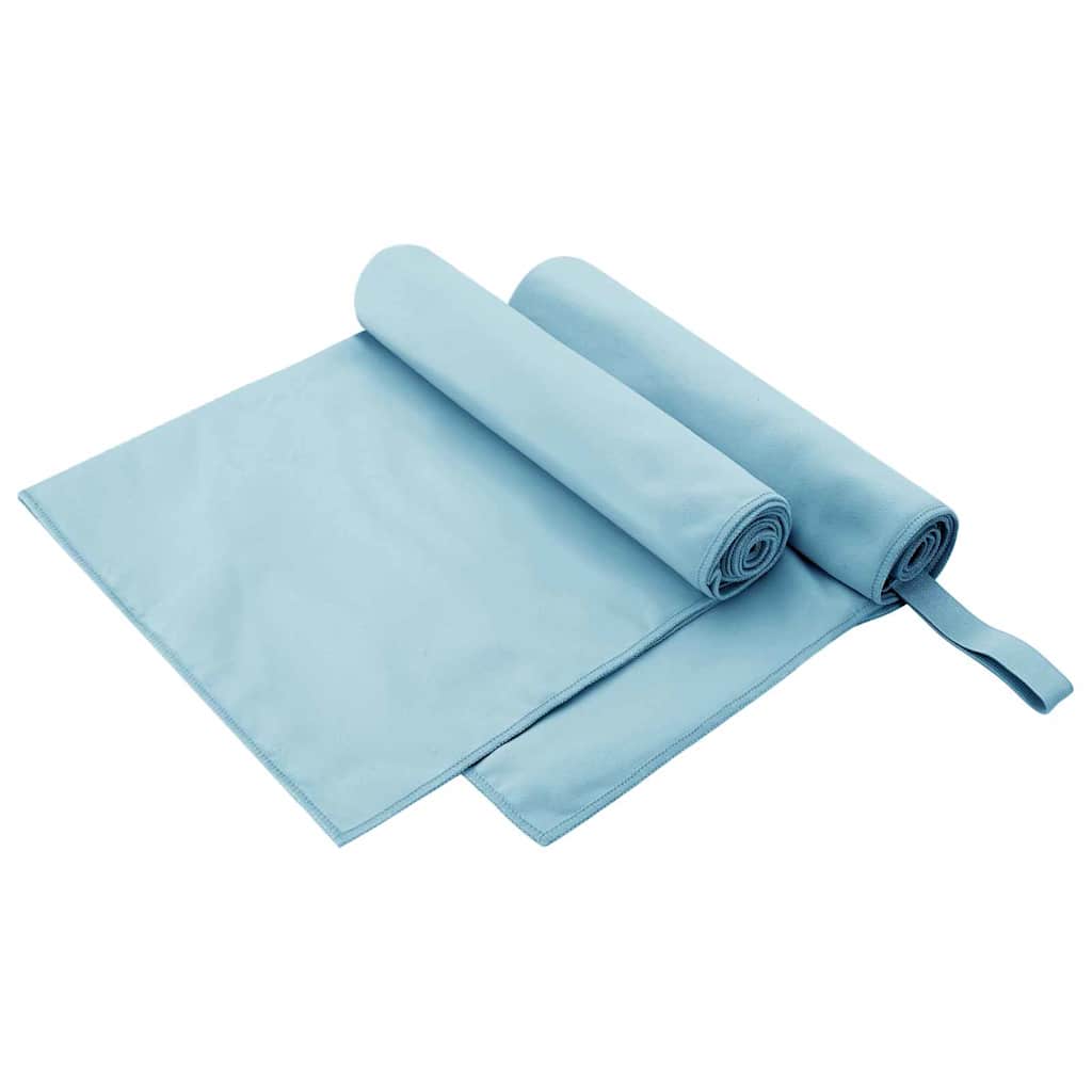 vidaXL Sporthanddoeken 2 pcs Zwart 50 x 30 cm Polyester en polyamide