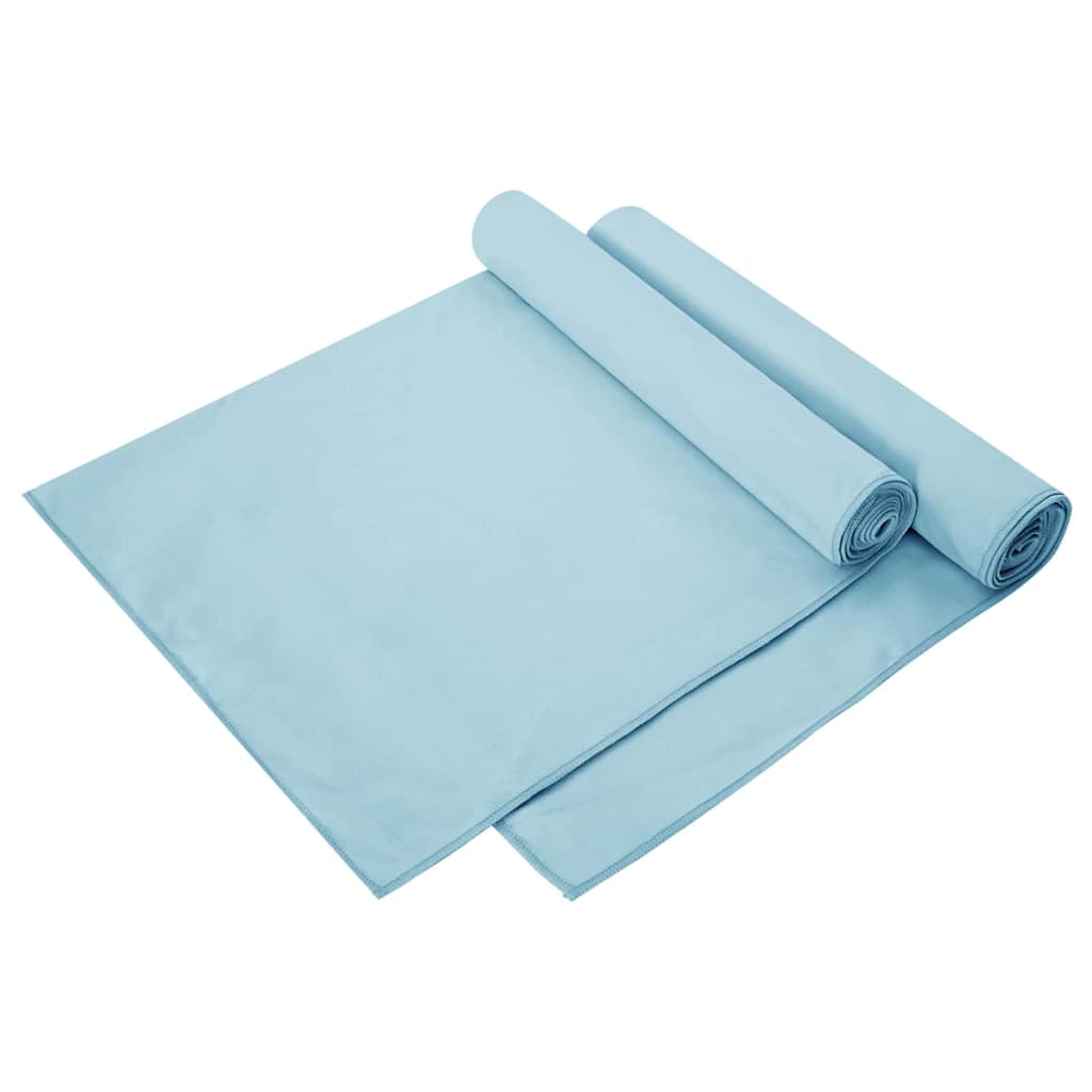 vidaXL Sporthanddoeken 2 pcs Zwart 50 x 30 cm Polyester en polyamide