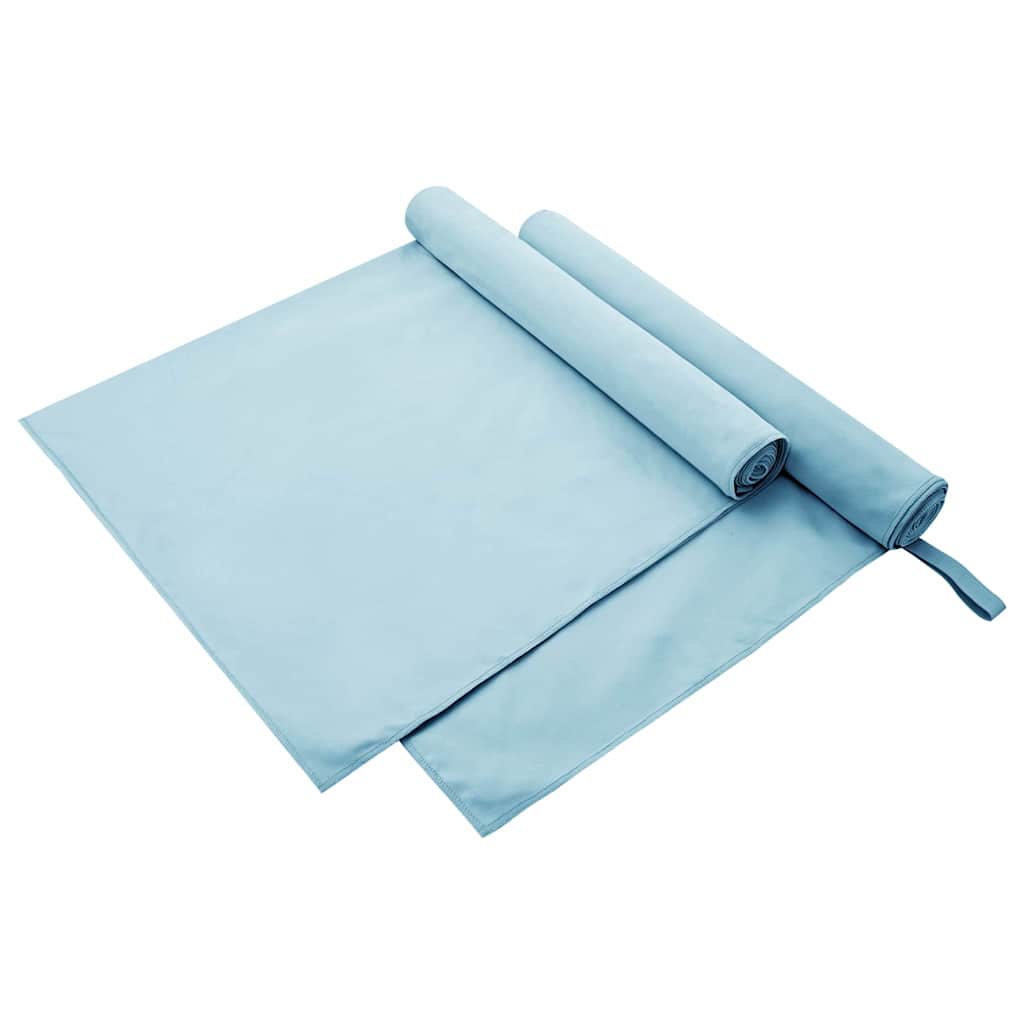 vidaXL Sporthanddoeken 2 pcs Zwart 50 x 30 cm Polyester en polyamide