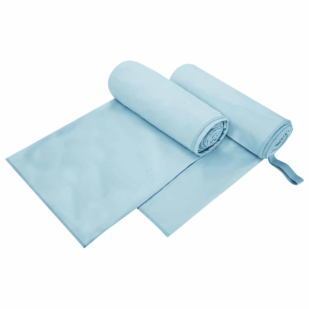 vidaXL Sporthanddoeken 2 pcs Zwart 50 x 30 cm Polyester en polyamide