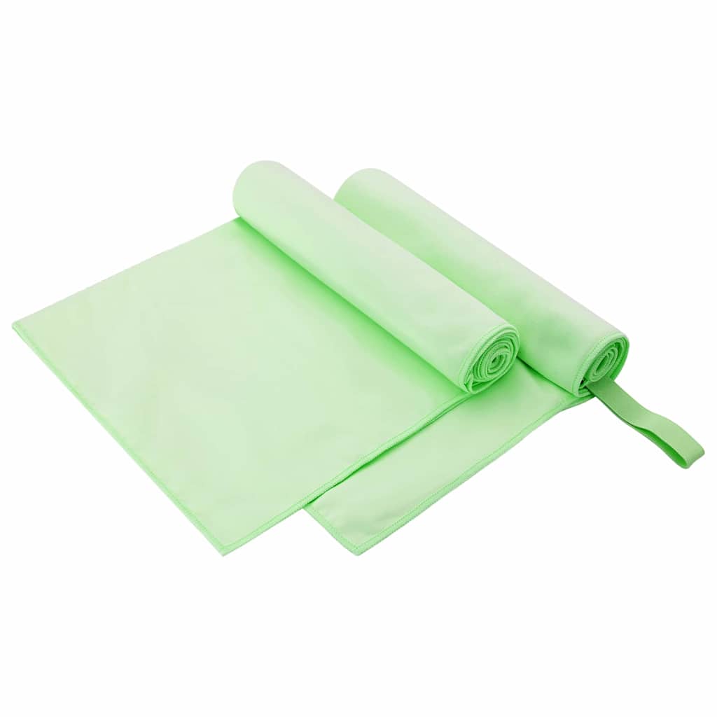 vidaXL Sporthanddoeken 2 pcs Zwart 50 x 30 cm Polyester en polyamide