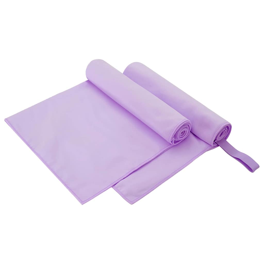 vidaXL Sporthanddoeken 2 pcs Zwart 50 x 30 cm Polyester en polyamide
