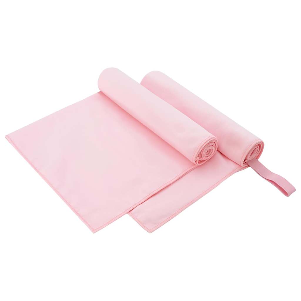 vidaXL Sporthanddoeken 2 pcs Zwart 50 x 30 cm Polyester en polyamide