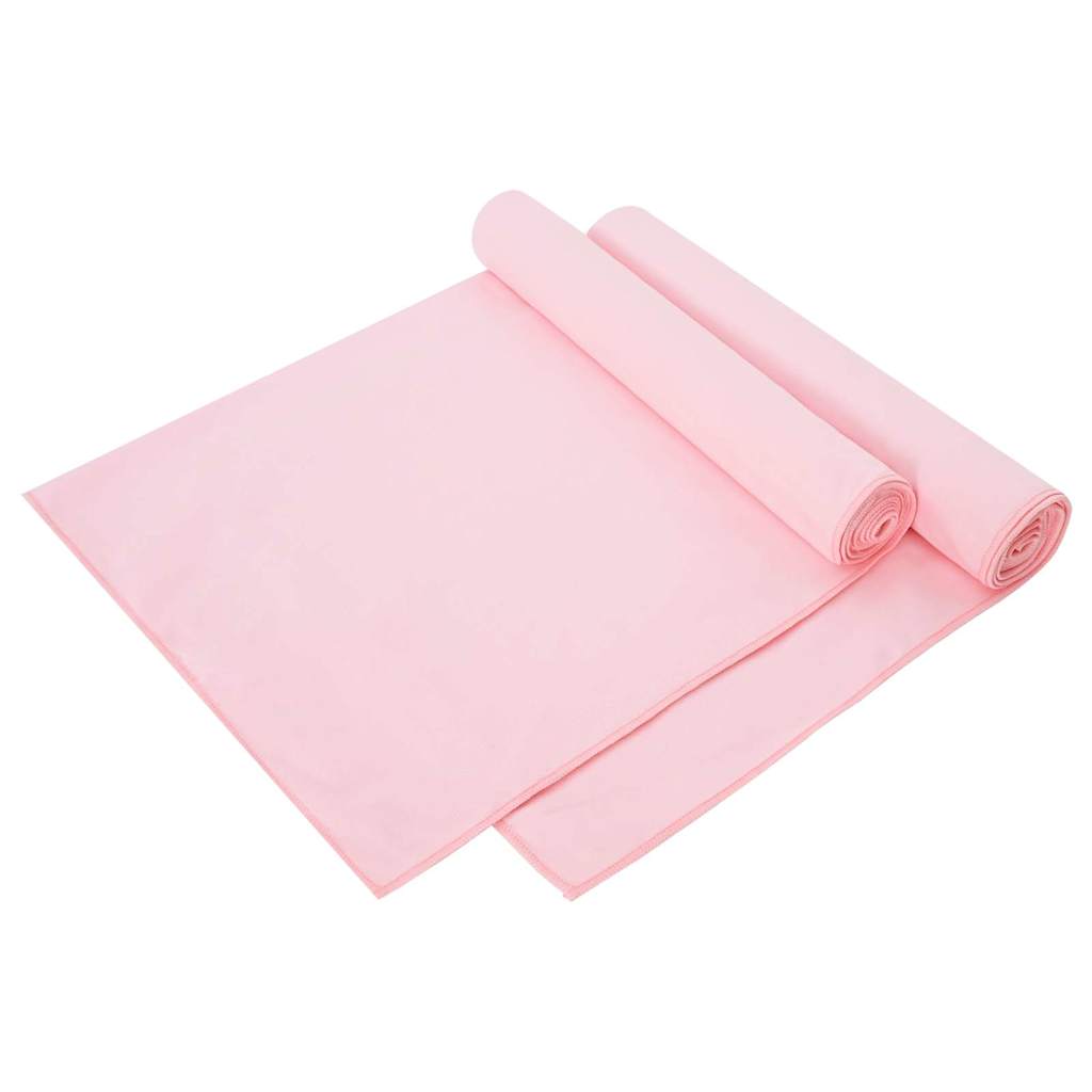 vidaXL Sporthanddoeken 2 pcs Zwart 50 x 30 cm Polyester en polyamide