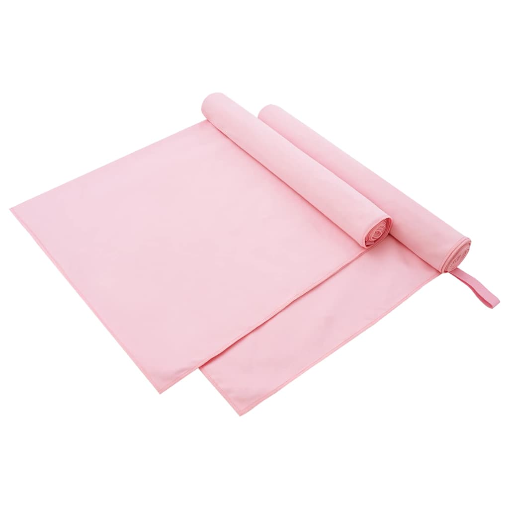 vidaXL Sporthanddoeken 2 pcs Zwart 50 x 30 cm Polyester en polyamide