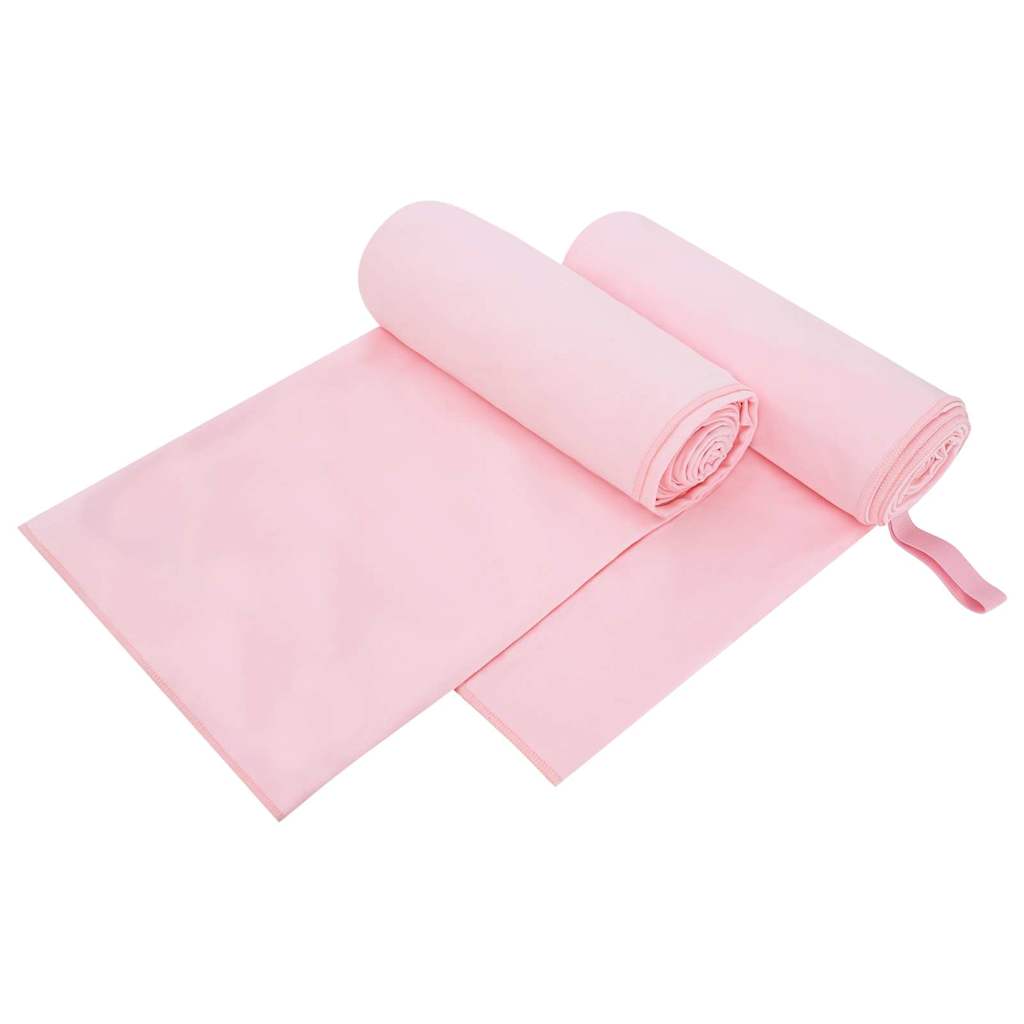 vidaXL Sporthanddoeken 2 pcs Zwart 50 x 30 cm Polyester en polyamide