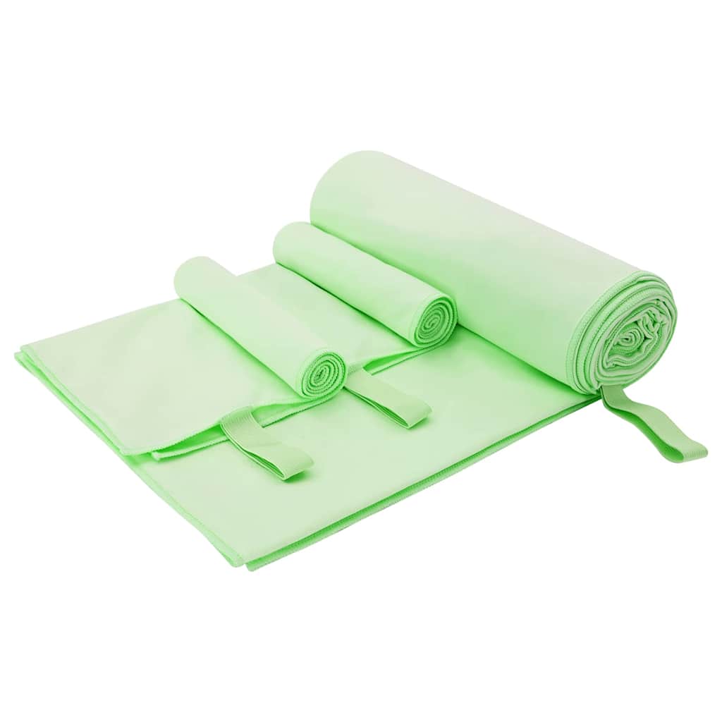 vidaXL Set van Sporthanddoeken 3 pcs Zwart Polyester en Polyamide