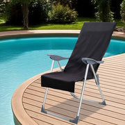 vidaXL Buiten Stoel Handdoeken 2 pcs Zwart 130 x 60 cm
