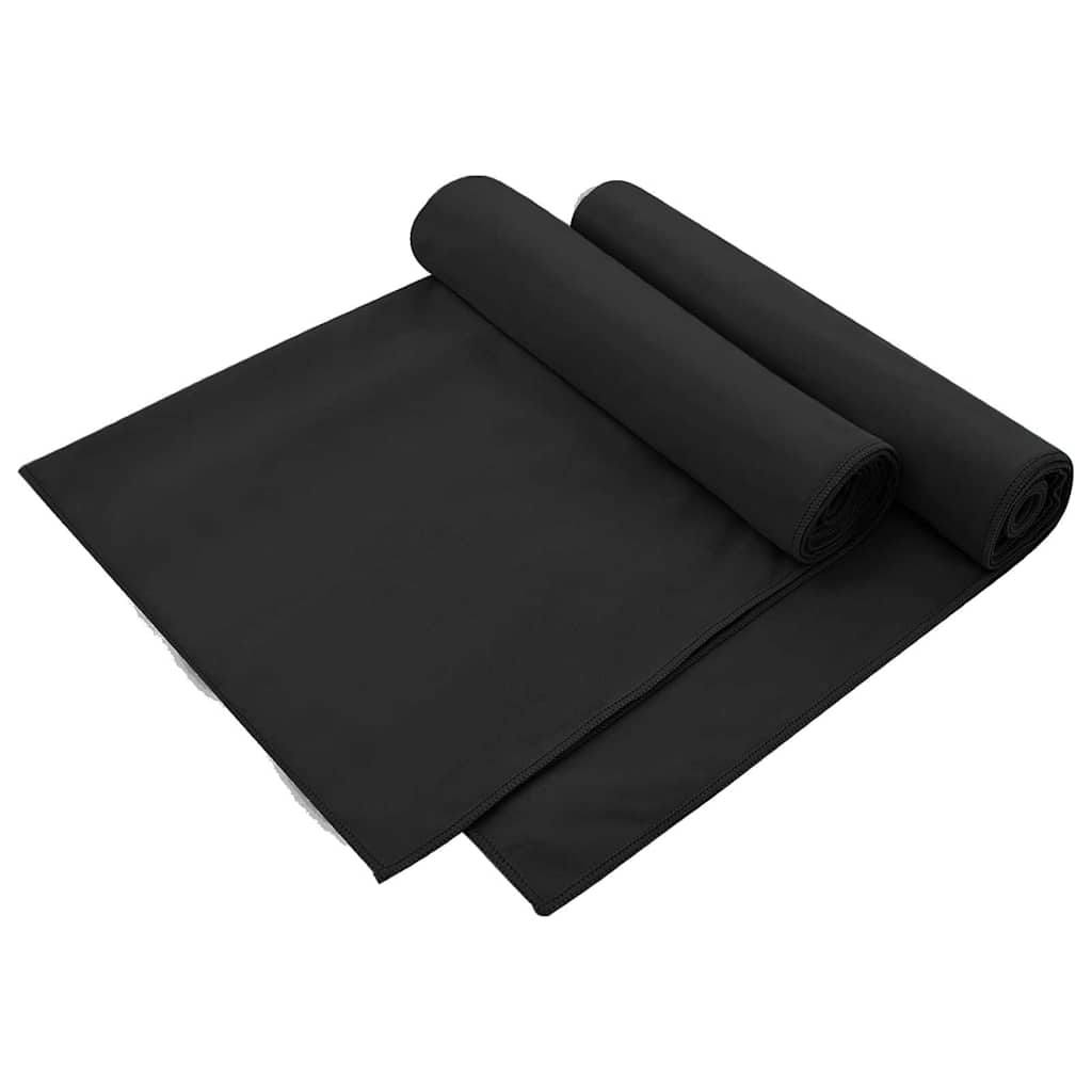 vidaXL Buiten Stoel Handdoeken 2 pcs Zwart 130 x 60 cm