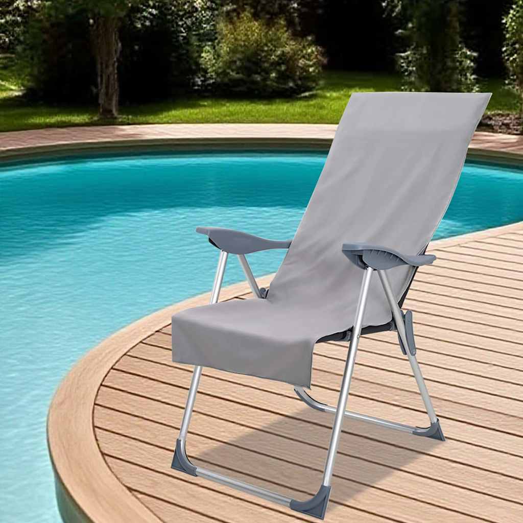 vidaXL Buiten Stoel Handdoeken 2 pcs Zwart 130 x 60 cm