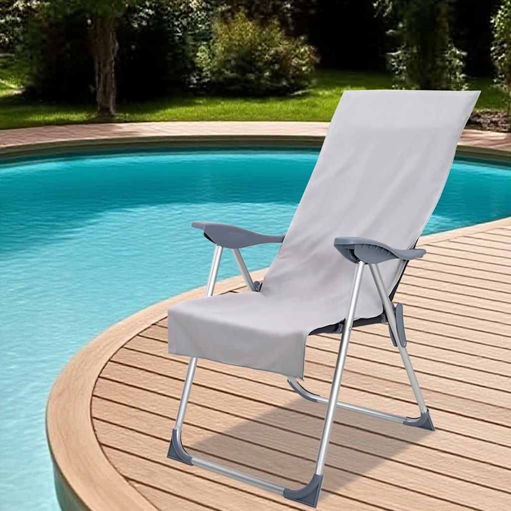 vidaXL Buiten Stoel Handdoeken 2 pcs Zwart 130 x 60 cm