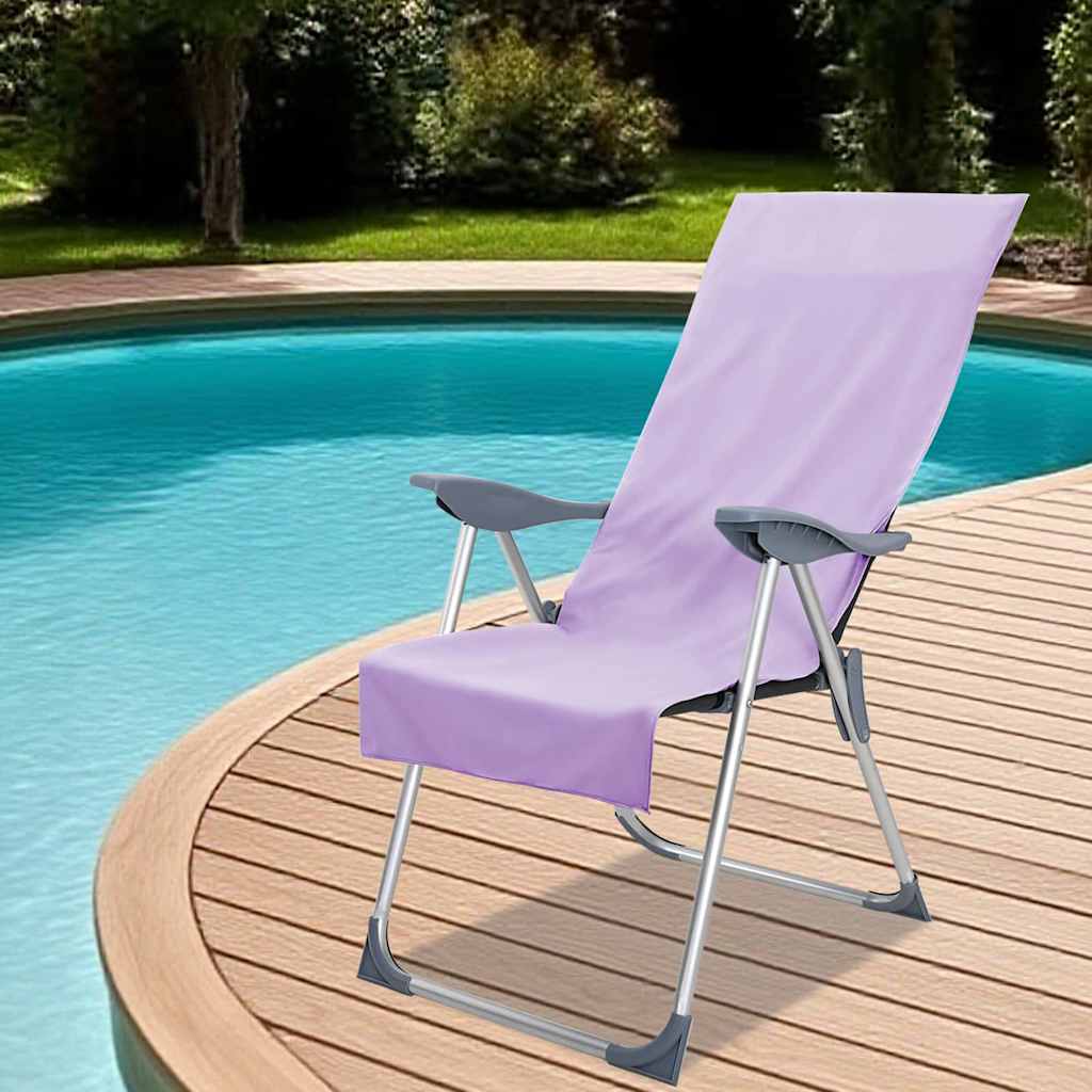 vidaXL Buiten Stoel Handdoeken 2 pcs Zwart 130 x 60 cm