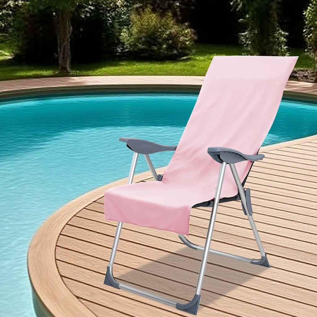 vidaXL Buiten Stoel Handdoeken 2 pcs Zwart 130 x 60 cm