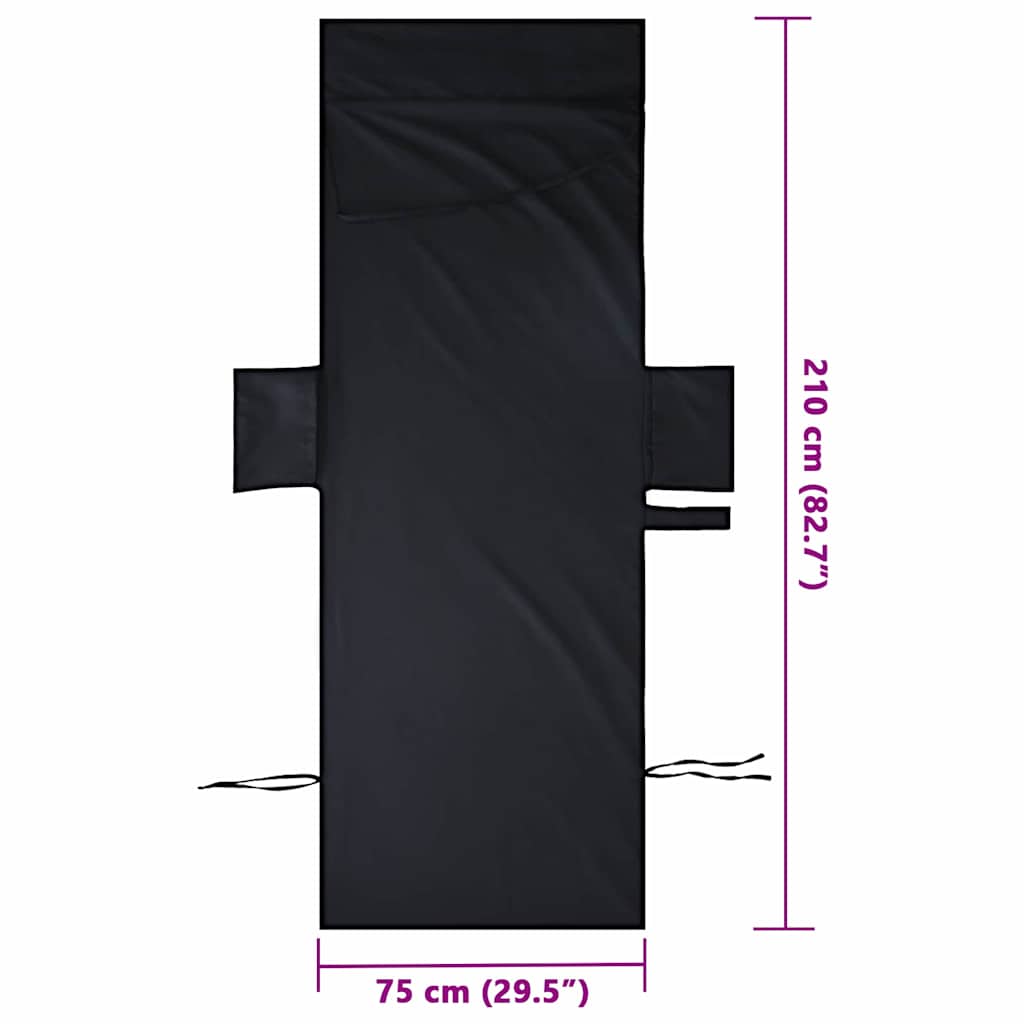 vidaXL Ligbedhanddoeken 2 pcs Zwart 210 x 75 cm Polyester en Polyamide
