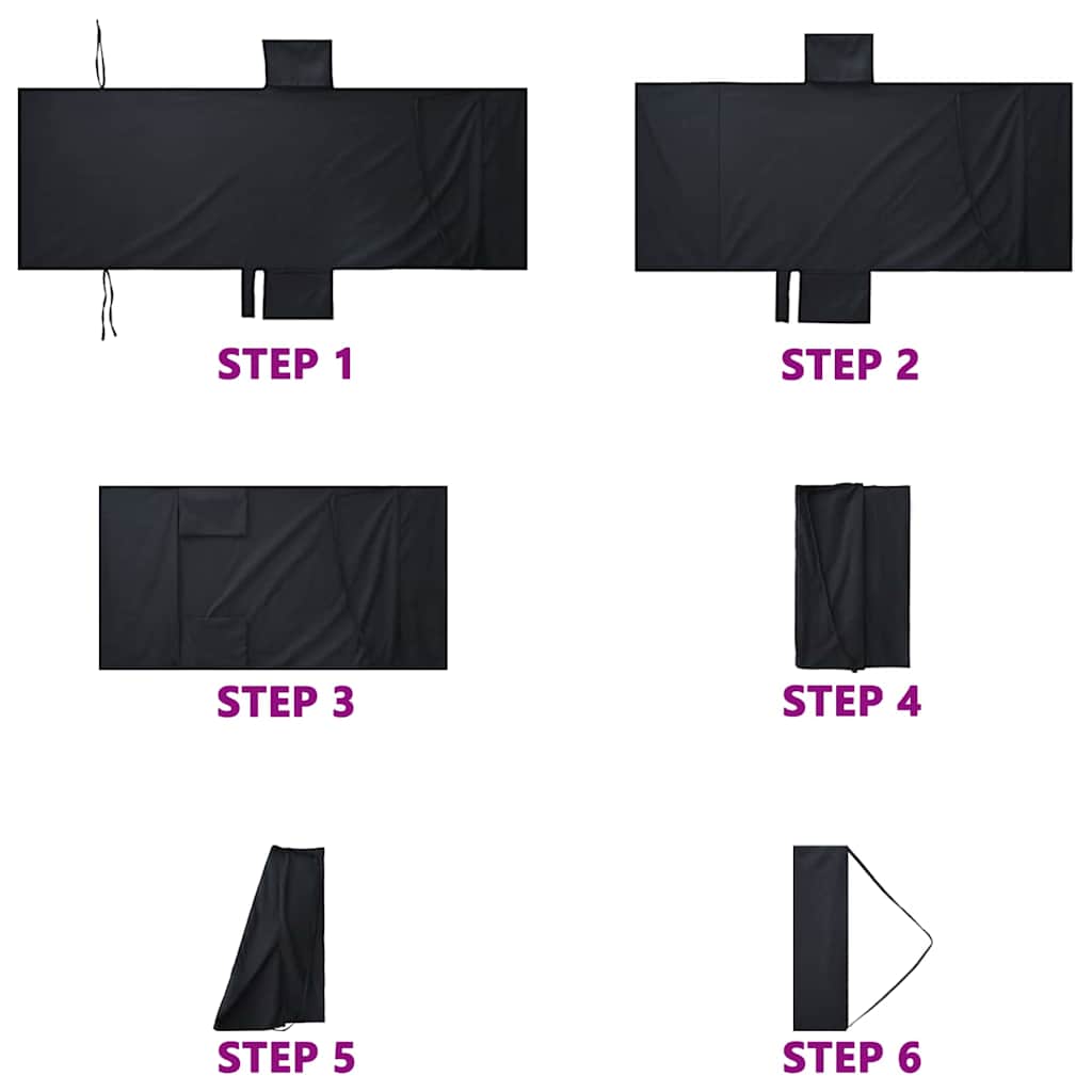 vidaXL Ligbedhanddoeken 2 pcs Zwart 210 x 75 cm Polyester en Polyamide
