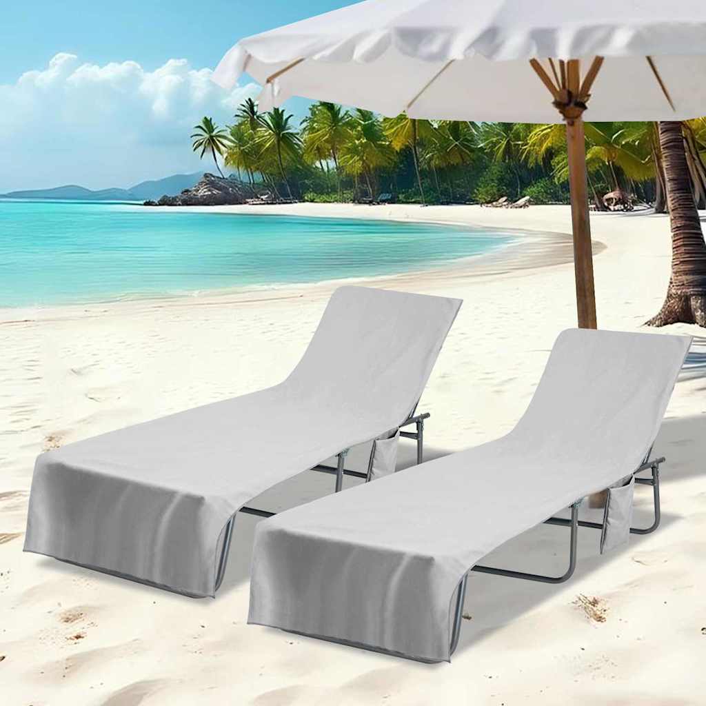 vidaXL Ligbedhanddoeken 2 pcs Zwart 210 x 75 cm Polyester en Polyamide