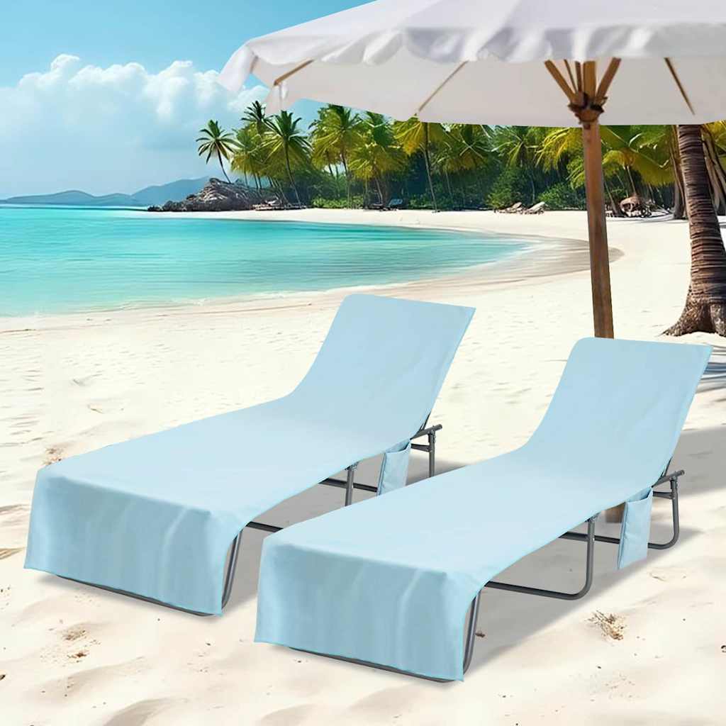 vidaXL Ligbedhanddoeken 2 pcs Zwart 210 x 75 cm Polyester en Polyamide