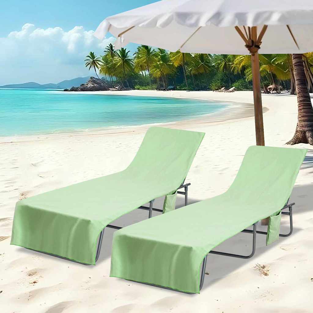 vidaXL Ligbedhanddoeken 2 pcs Zwart 210 x 75 cm Polyester en Polyamide