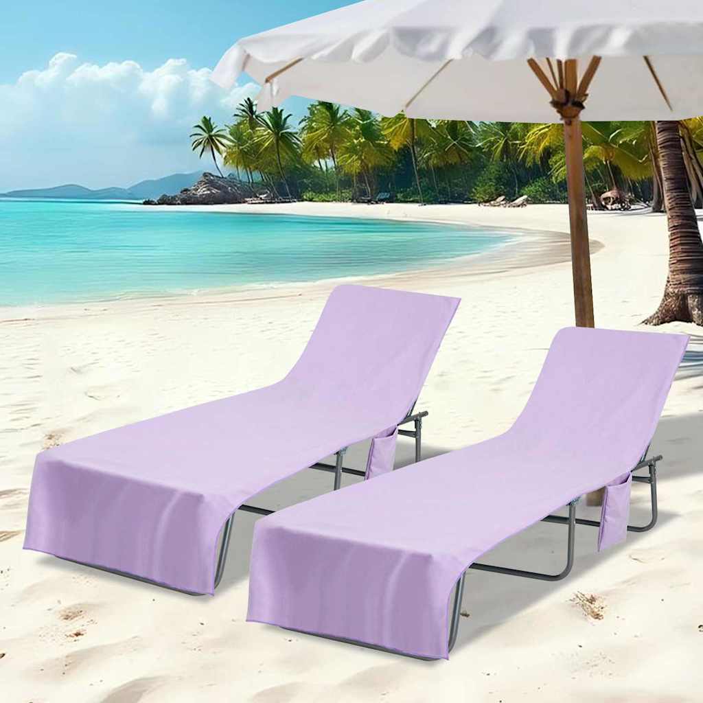 vidaXL Ligbedhanddoeken 2 pcs Zwart 210 x 75 cm Polyester en Polyamide