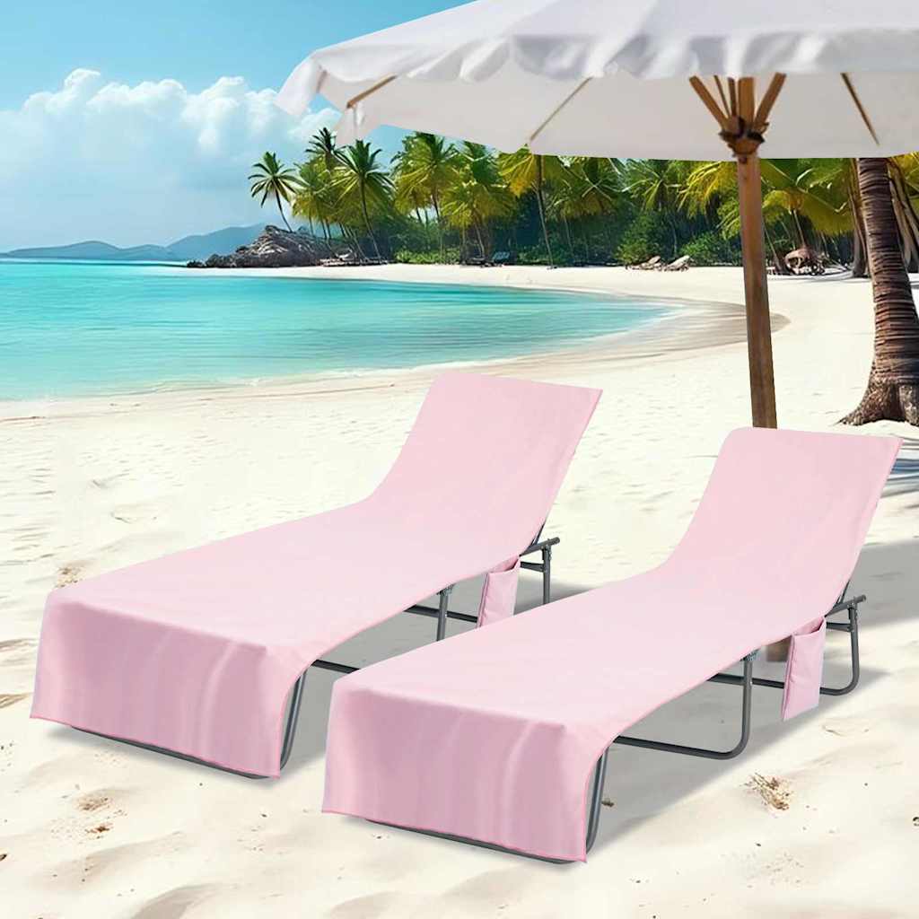 vidaXL Ligbedhanddoeken 2 pcs Zwart 210 x 75 cm Polyester en Polyamide