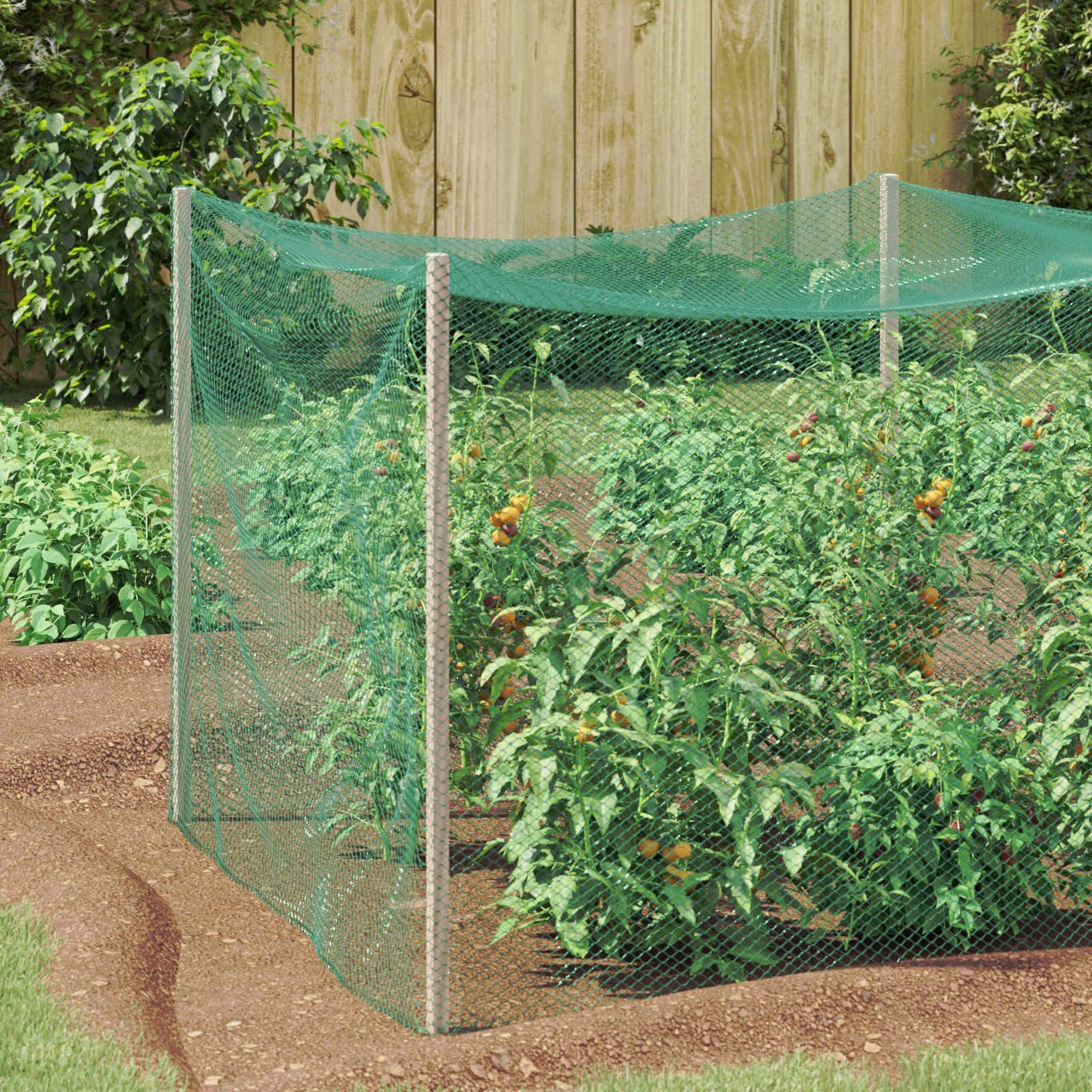 vidaXL Vogelbeschermnet Groen 2 x 5 m HDPE