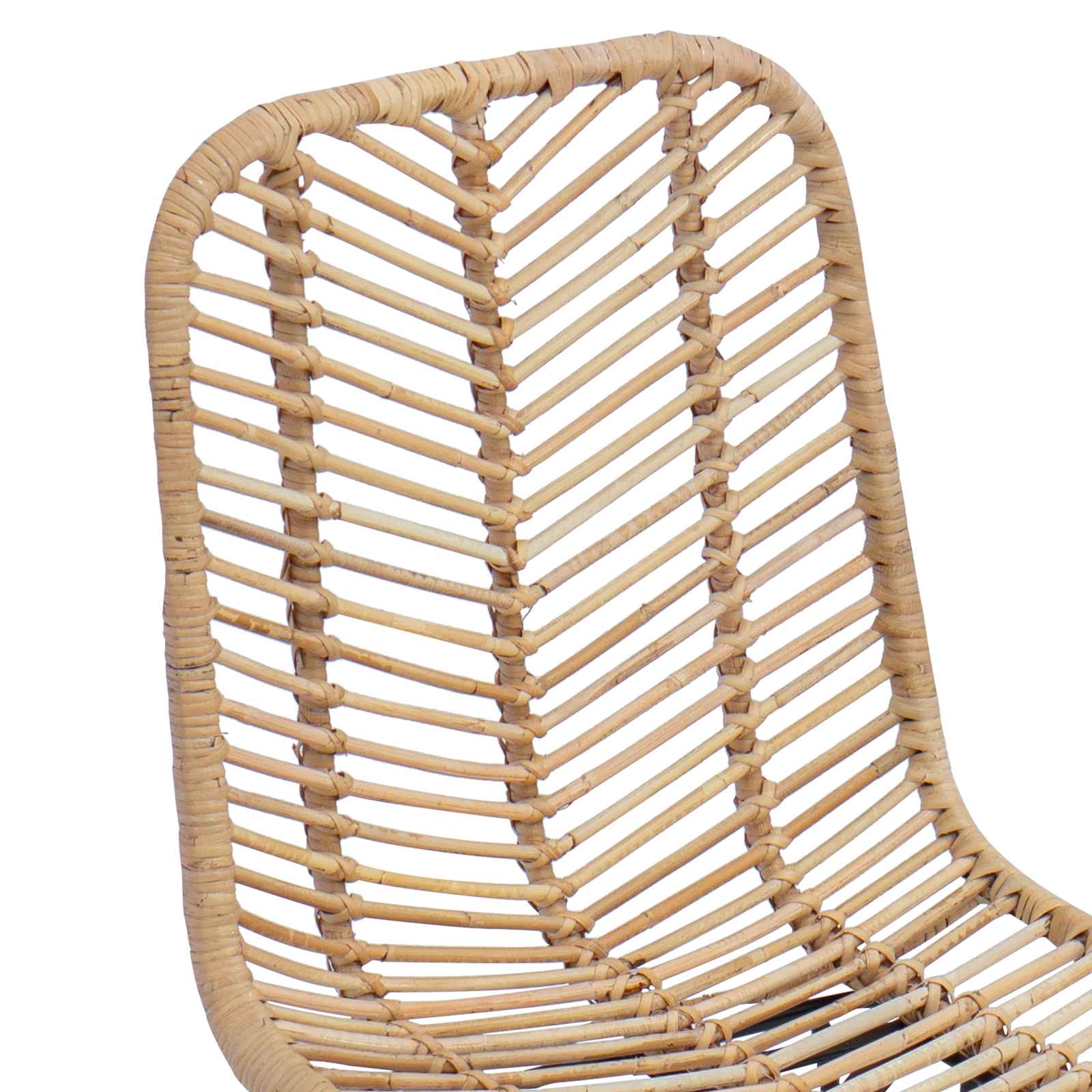 vidaXL Eetkamerstoel 2 pcs Naturel 44,5 x 55 x 85 cm Riet en IJzer
