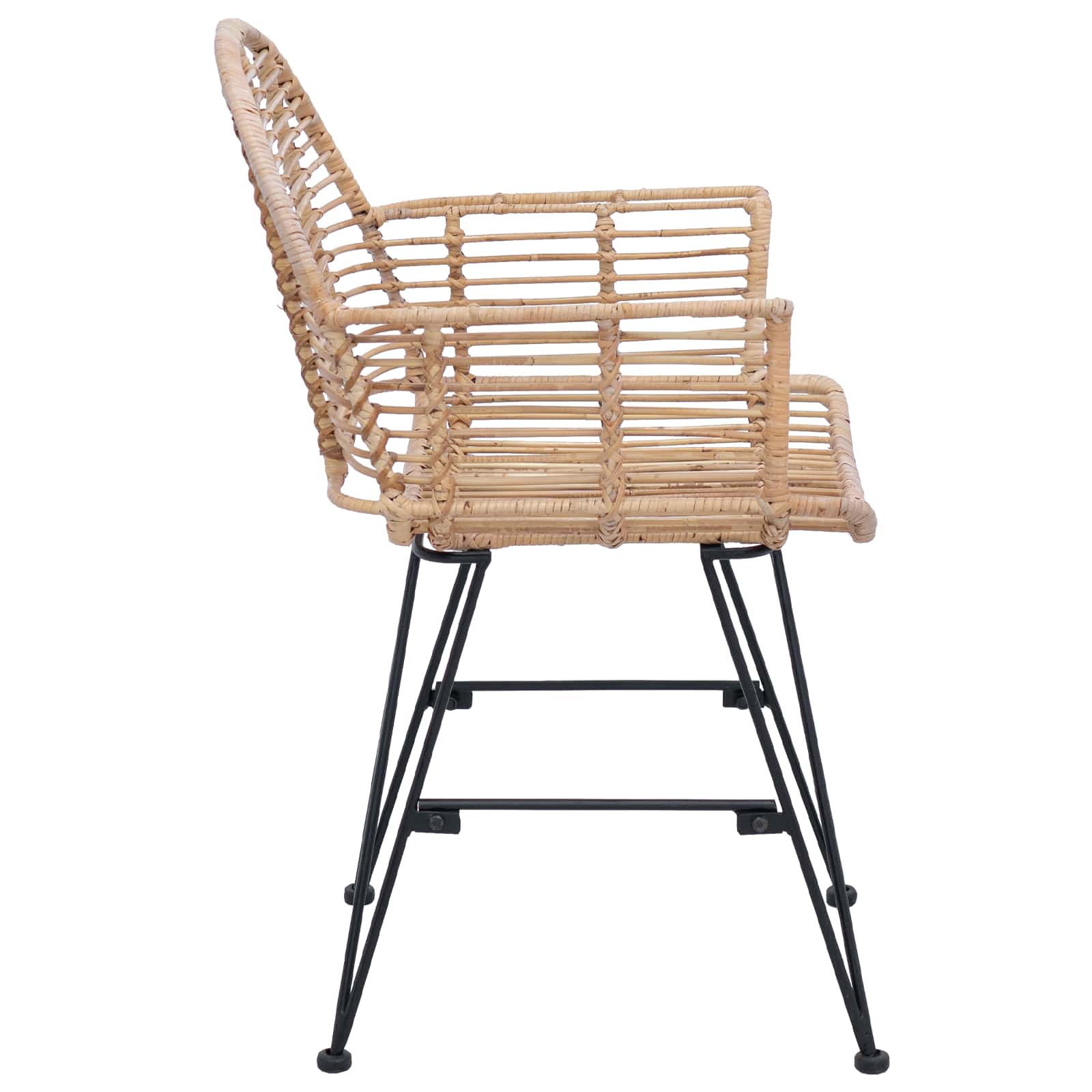 vidaXL Eetkamerstoel 2 pcs Naturel 57 x 54,5 x 85 cm Riet en IJzer