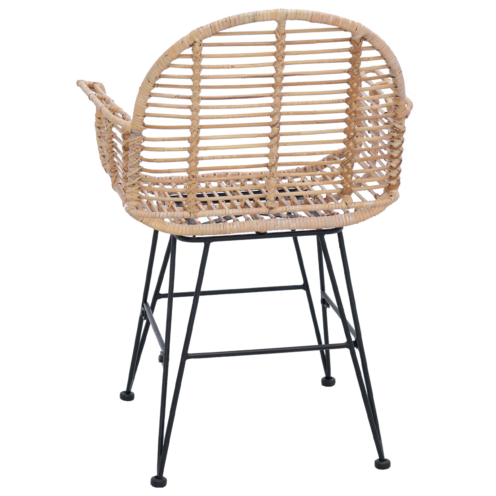 vidaXL Eetkamerstoel 2 pcs Naturel 57 x 54,5 x 85 cm Riet en IJzer