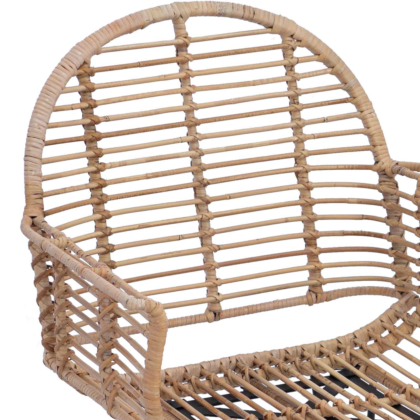 vidaXL Eetkamerstoel 2 pcs Naturel 57 x 54,5 x 85 cm Riet en IJzer