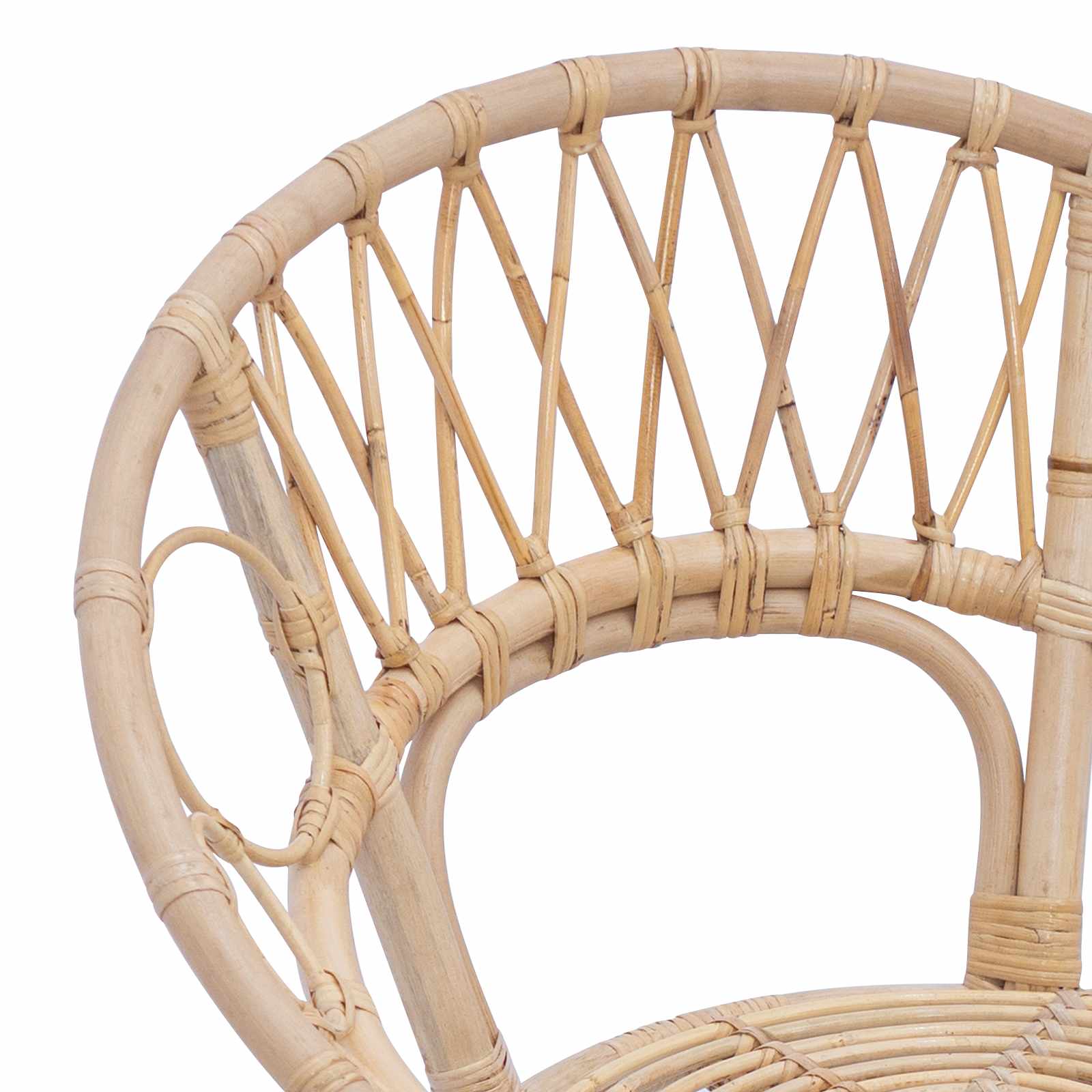 vidaXL Eetkamerstoel 2 pcs Naturel 65 x 55,5 x 81 cm Riet en IJzer