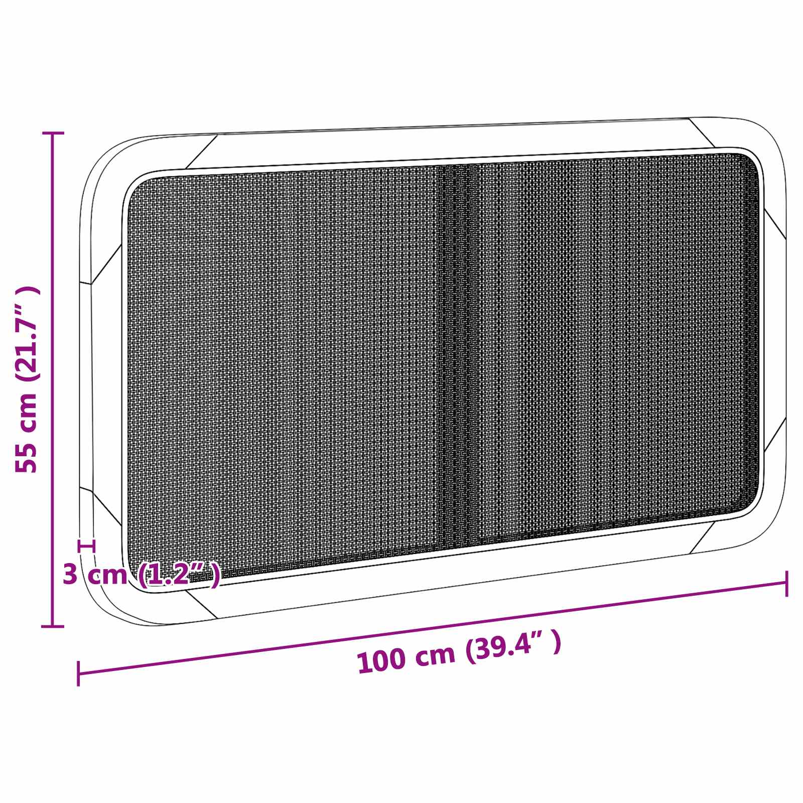 vidaXL Hoofdbord met hoofdeinde Naturel 100 x 55 x 3 cm Rattan