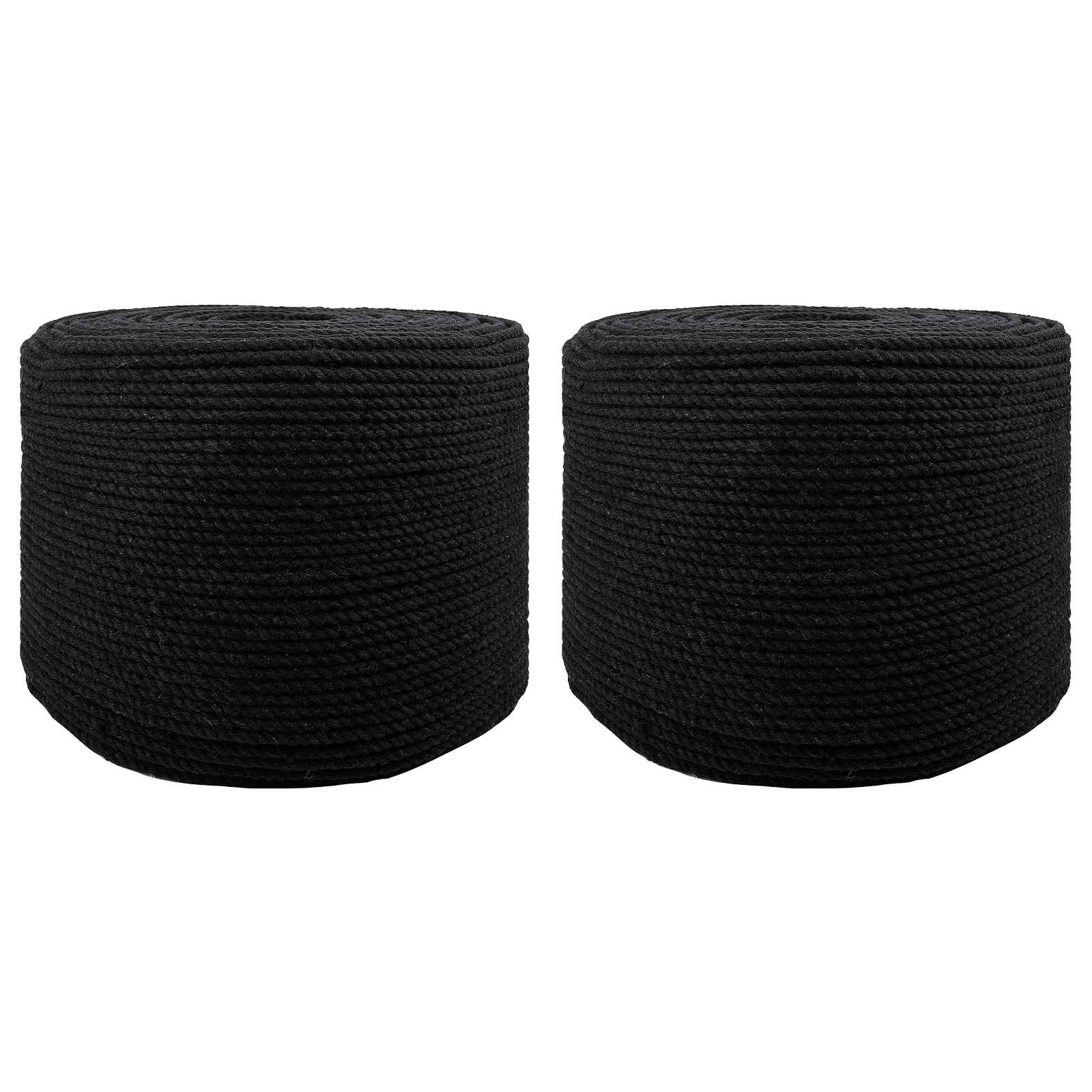 vidaXL Touw 2 pcs Zwart Katoen